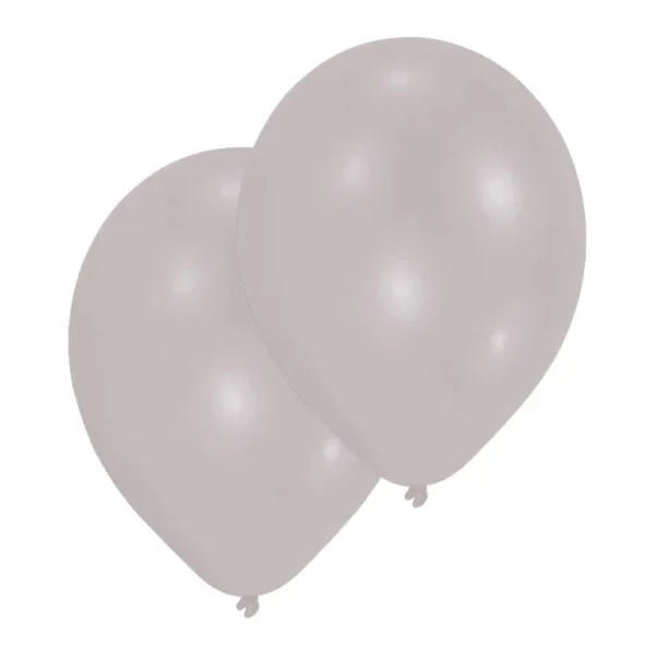 Amscan® 10 Latex Balloons Metallic Silver 27.5 cm - Image 2