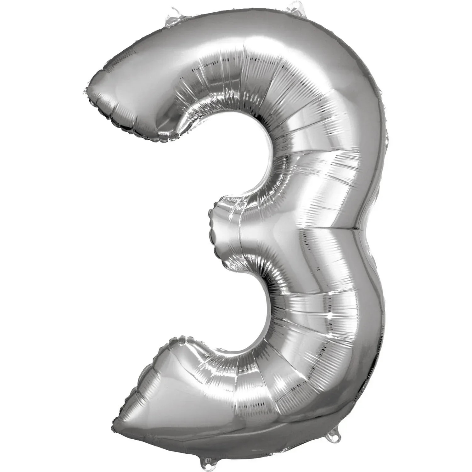 Amscan® Foil Balloon Large Numbe 3 (86 cm) Silver - Image 2