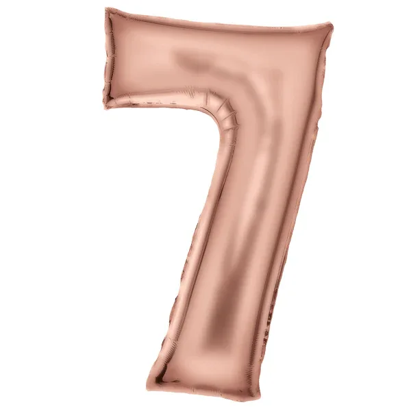 Amscan® Foil Balloon Large Numbe 7 (86 cm) Silk Lustre Rose Gold - Image 2