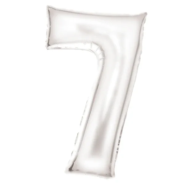 Amscan® Foil Balloon Large Numbe 7 (86 cm) Silk Lustre White - Image 2