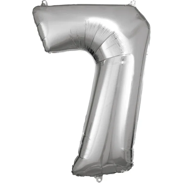 Amscan® Foil Balloon Large Numbe 7 (86 cm) Silver - Image 2