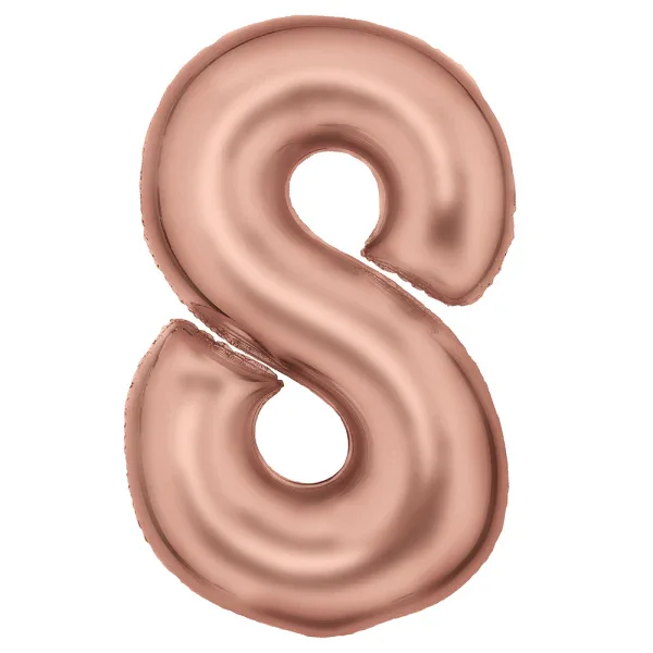 Amscan® Foil Balloon Large Numbe 8 (86 cm) Silk Lustre Rose Gold - Image 2