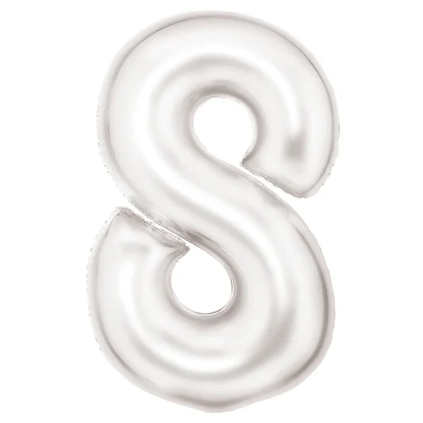 Amscan® Foil Balloon Large Numbe 8 (86 cm) Silk Lustre White - Image 2