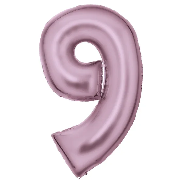 Amscan® Foil Balloon Large Numbe 9 (86 cm) Silk Lustre Pastel Pink - Image 2