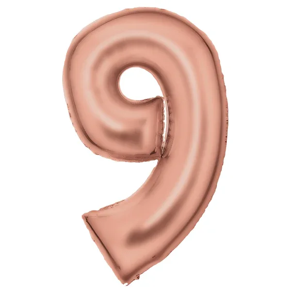 Amscan® Foil Balloon Large Numbe 9 (86 cm) Silk Lustre Rose Gold - Image 2
