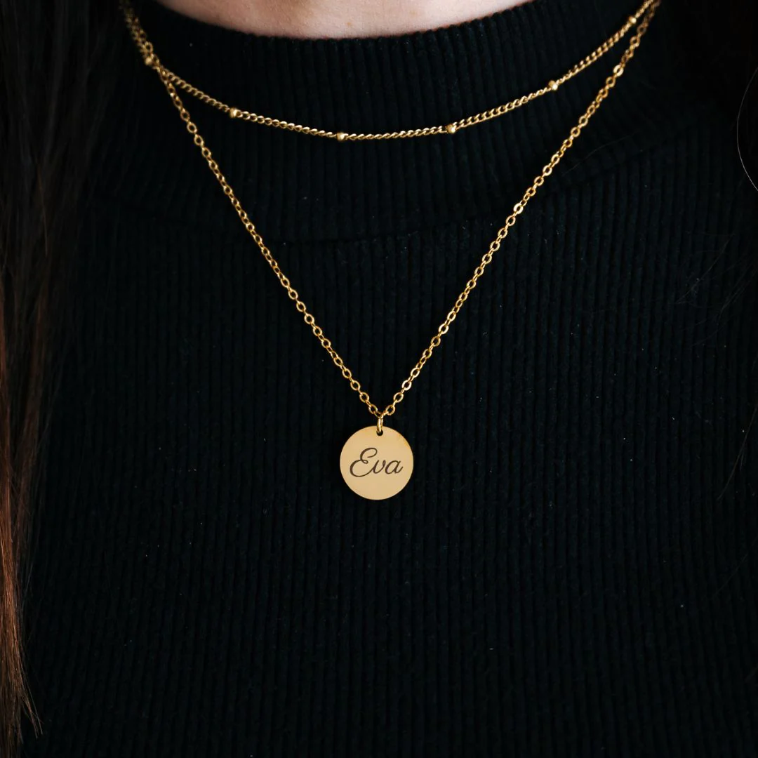 Atelya™ Personalized Circle Pendant Necklace Gold - Image 7