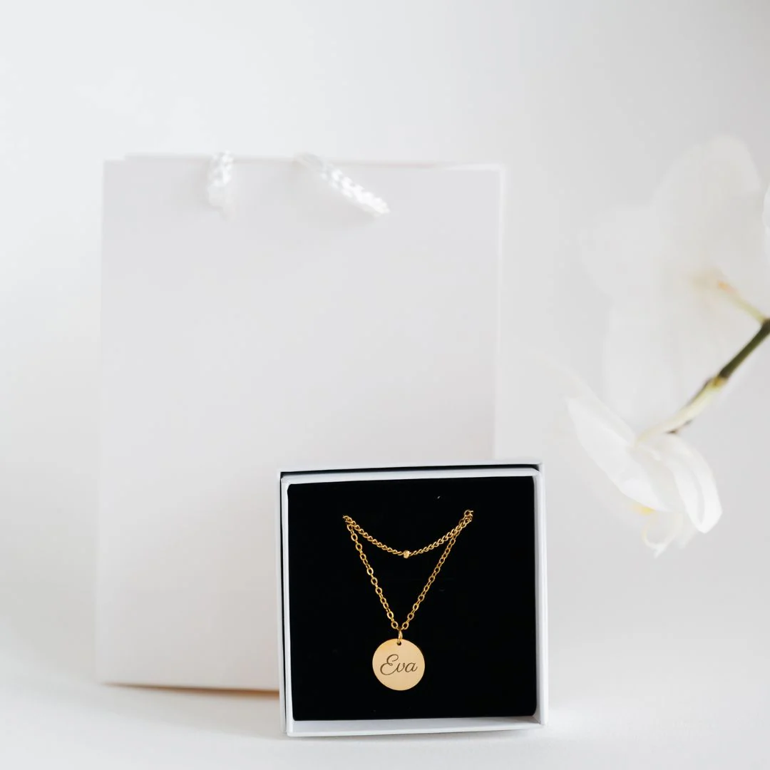 Atelya™ Personalized Circle Pendant Necklace Gold - Image 8