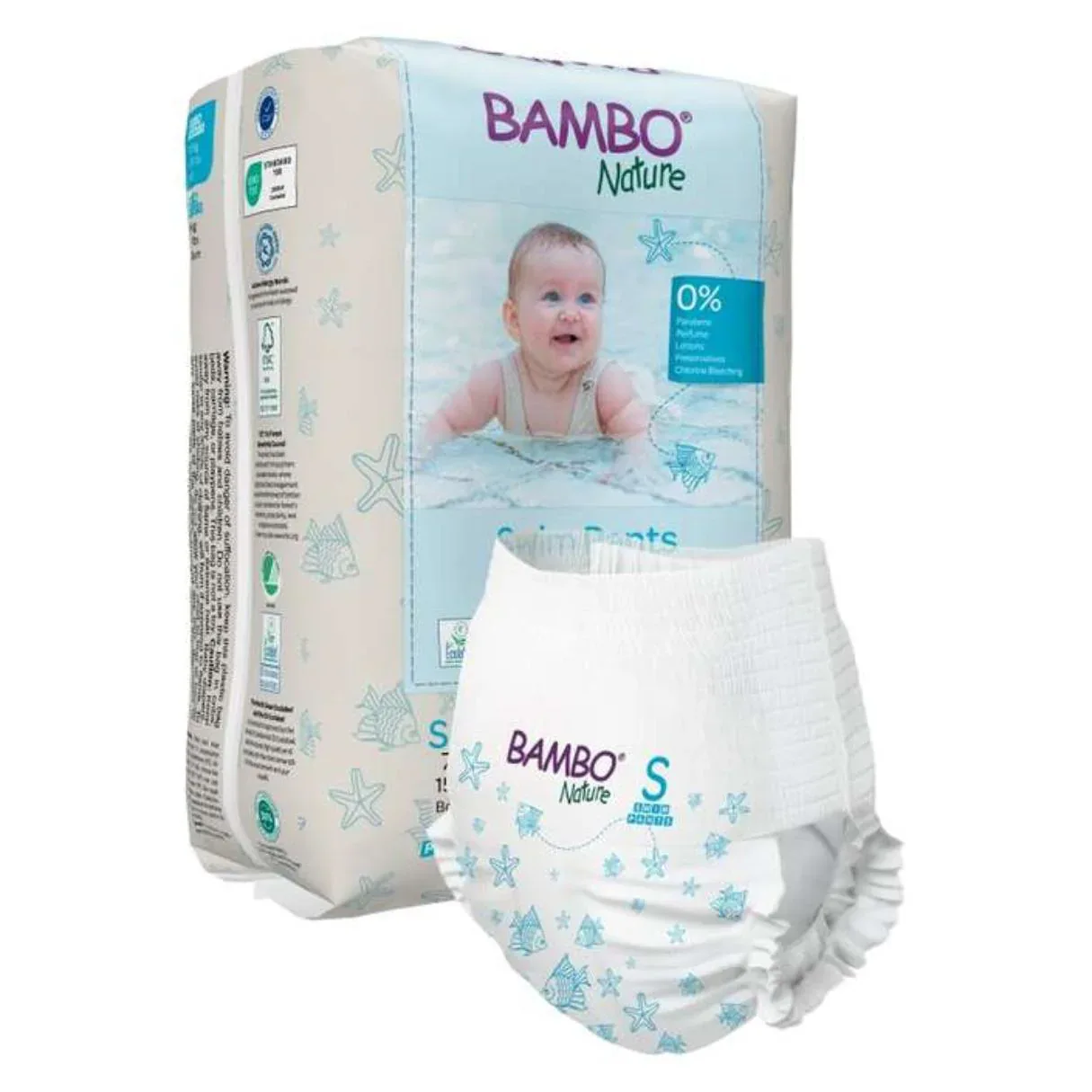 Bambo Nature® Swim pants Size S (7-12 kg) 12 pcs. - Image 2