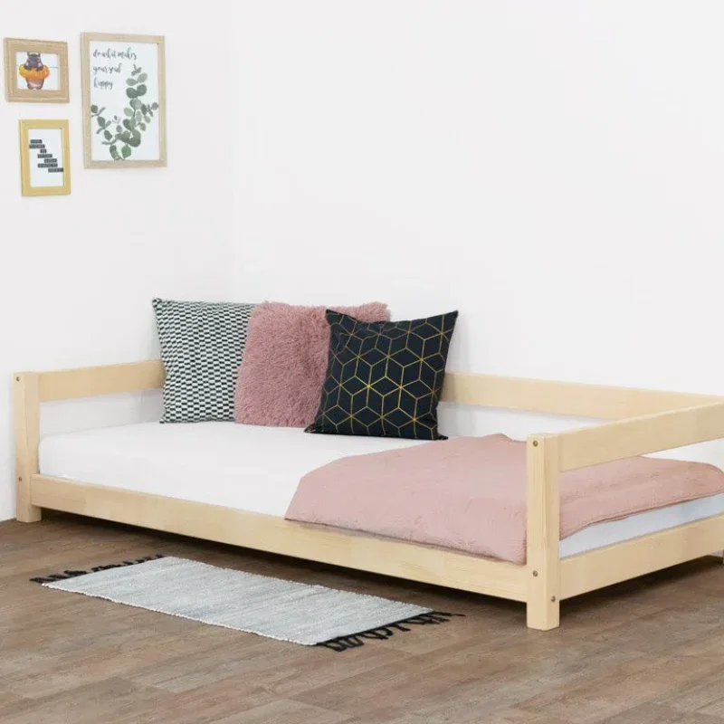 Benlemi® Children's Bed STUDY 90x200 Transparent Oil