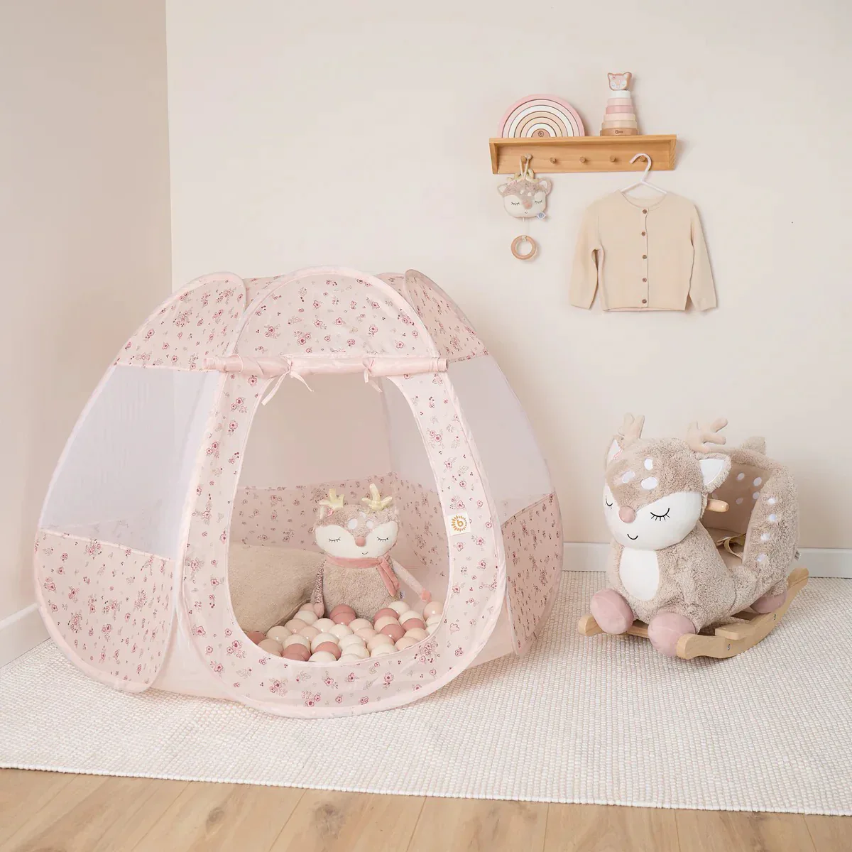 Bieco® Fabric play tent with 50 balls Dreamy Flowers - Image 3