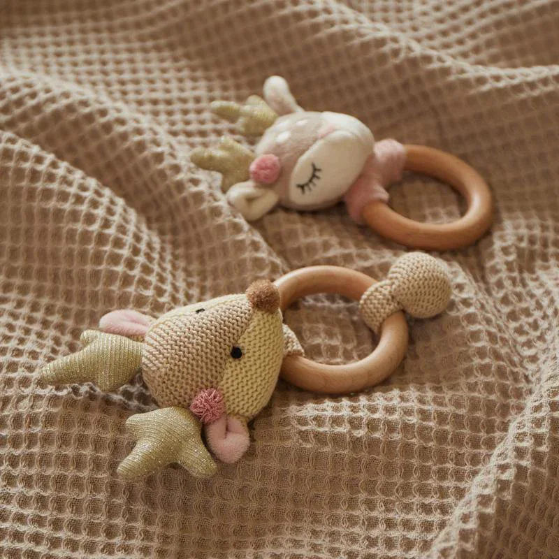 Bieco® Rattle Toy with teething ring Fawn - Image 3