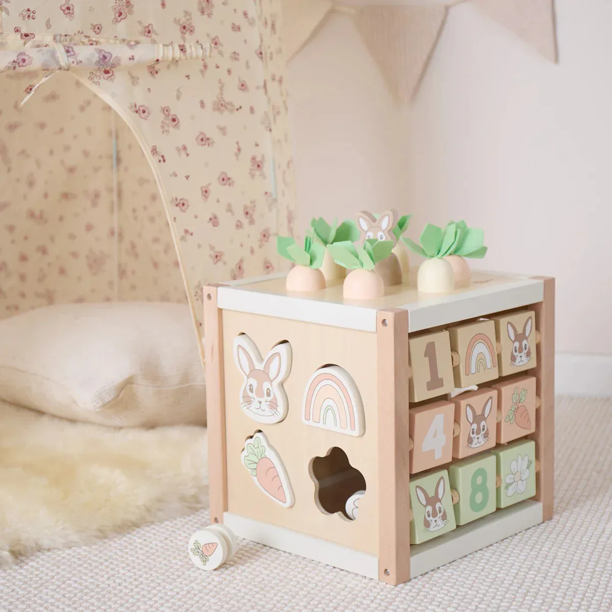 Bieco® Wooden Activity Cube XXL Rabbit Fine - Image 3