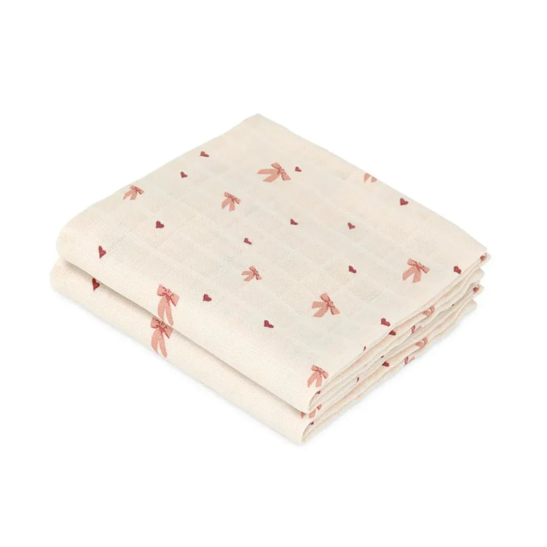 CamCam® 2 Musling Cloths GOTS Bows 70x70 - Image 2