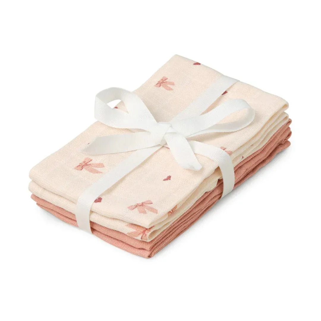 CamCam® Musling Cloth 30x30 GOTS Bows  4pack 30x30 - Image 2