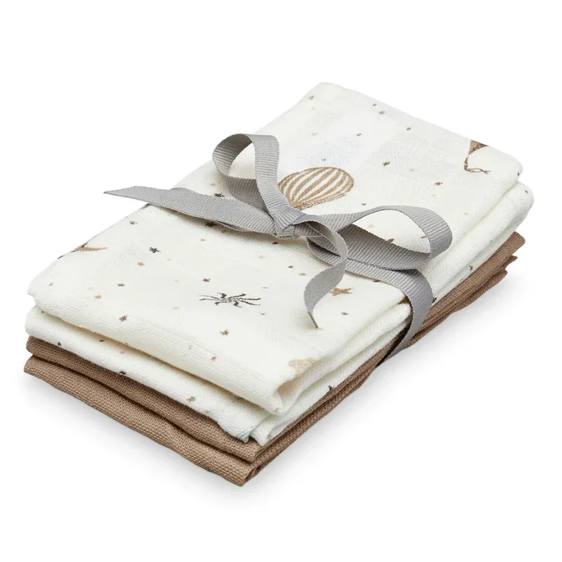 CamCam® Musling Cloth 30x30 GOTS Mix Dreamland, Camel 4pack