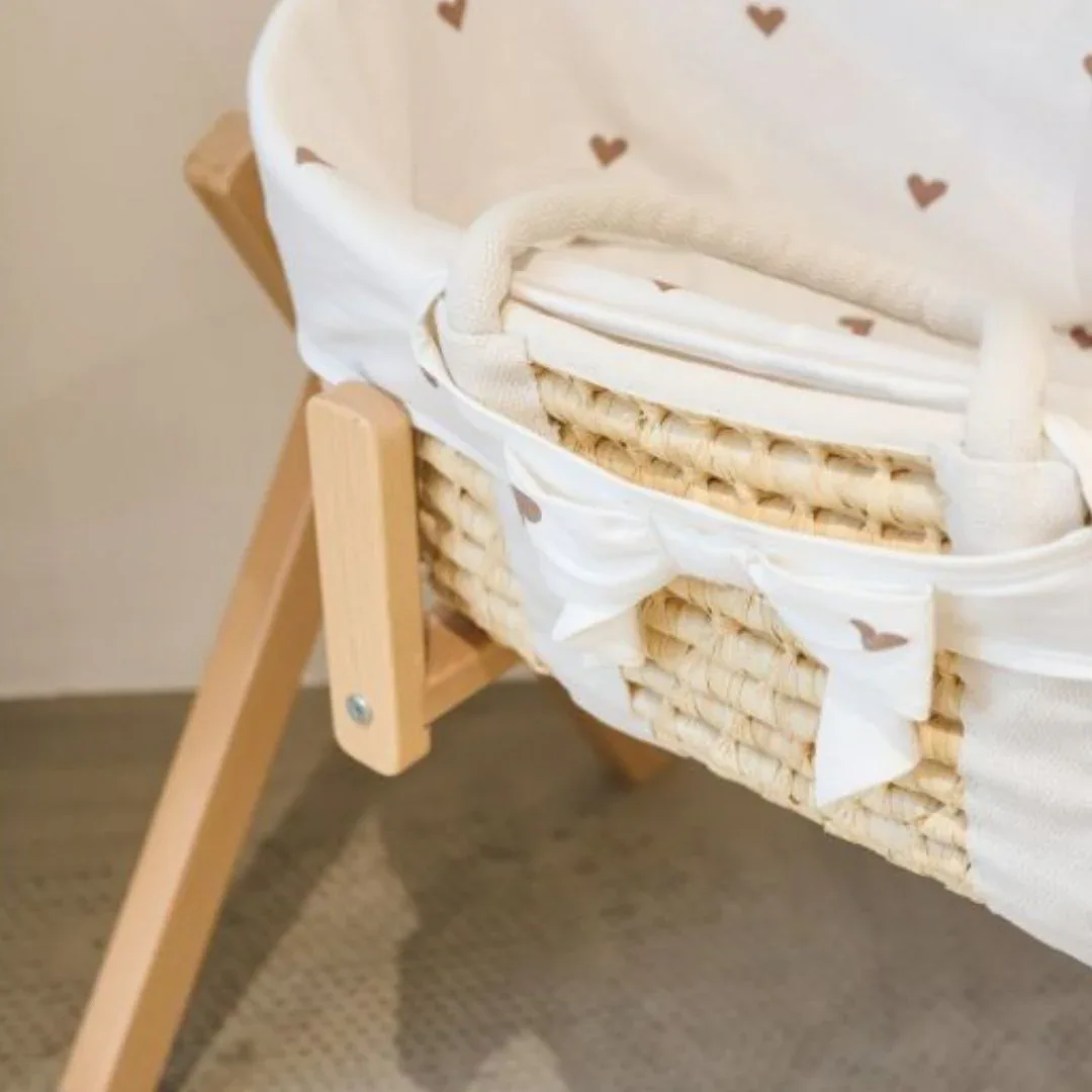 Childhome® Moses Basket with Mattress and Hearts Cover - Image 5