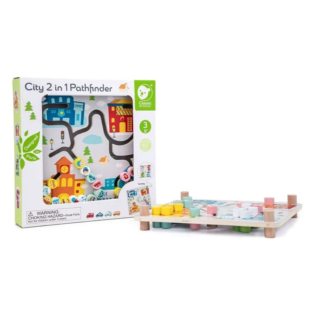Classic World® Wooden Activity Board 2 in 1 City - Image 3