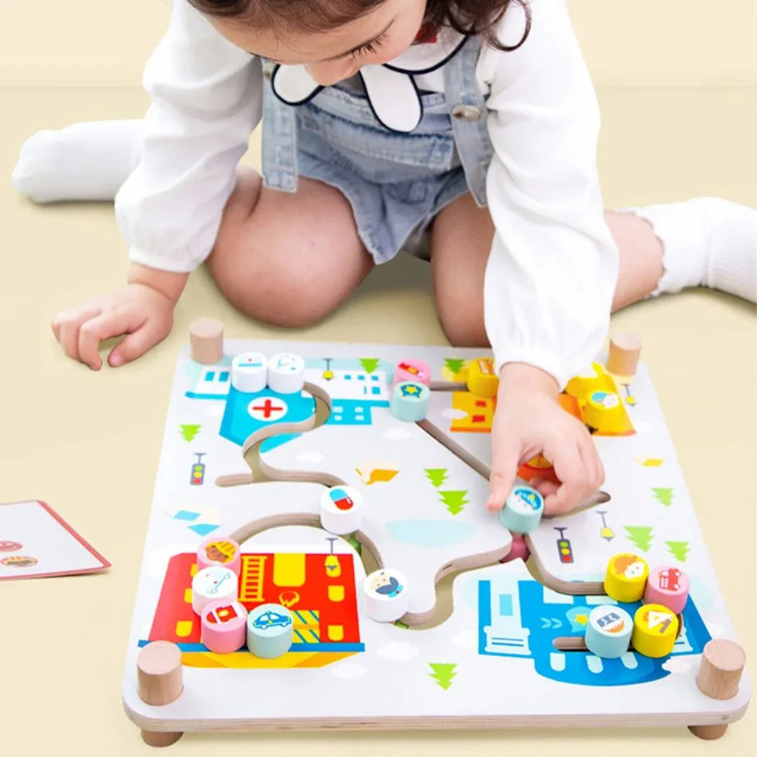 Classic World® Wooden Activity Board 2 in 1 City - Image 5