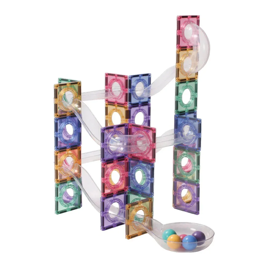 Cleverclixx® Magnetic tiles Ball Run Clever Pack Pastel 110 pcs - Image 5