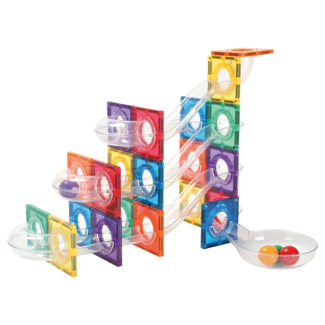 Cleverclixx® Magnetic tiles Ball Run Compact Pack Intense 60 pcs - Image 3