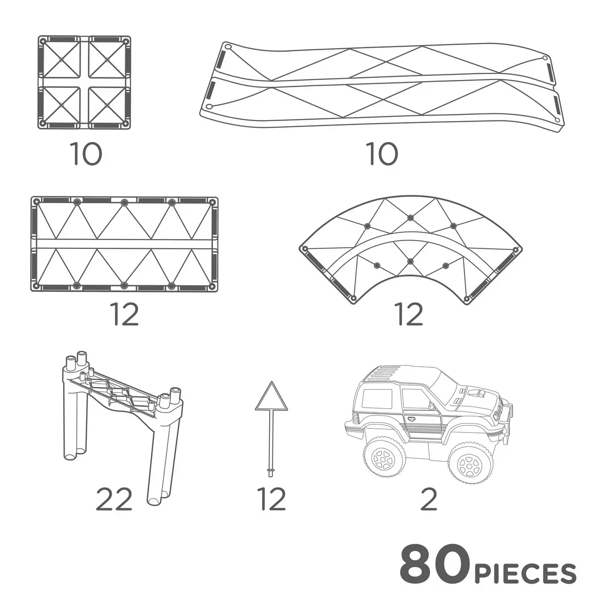 Cleverclixx® Large Race Track Pastel Pack 80 pcs - Image 4
