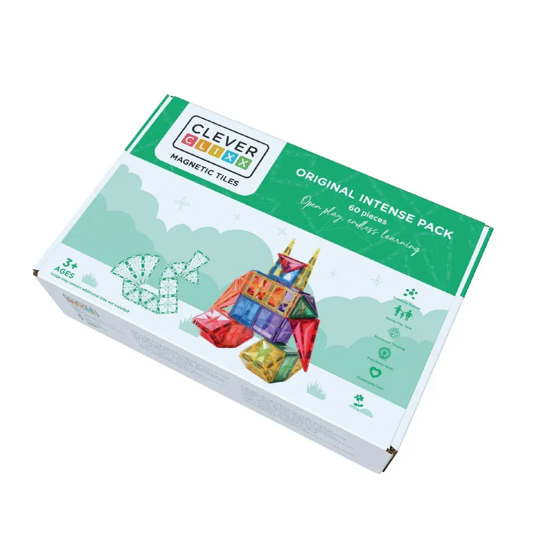 Cleverclixx® Magnetic Tiles Original Pack Intense 60 pcs - Image 5