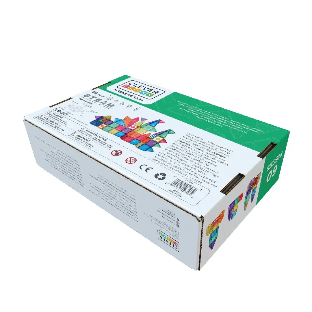 Cleverclixx® Magnetic Tiles Original Pack Intense 60 pcs - Image 6