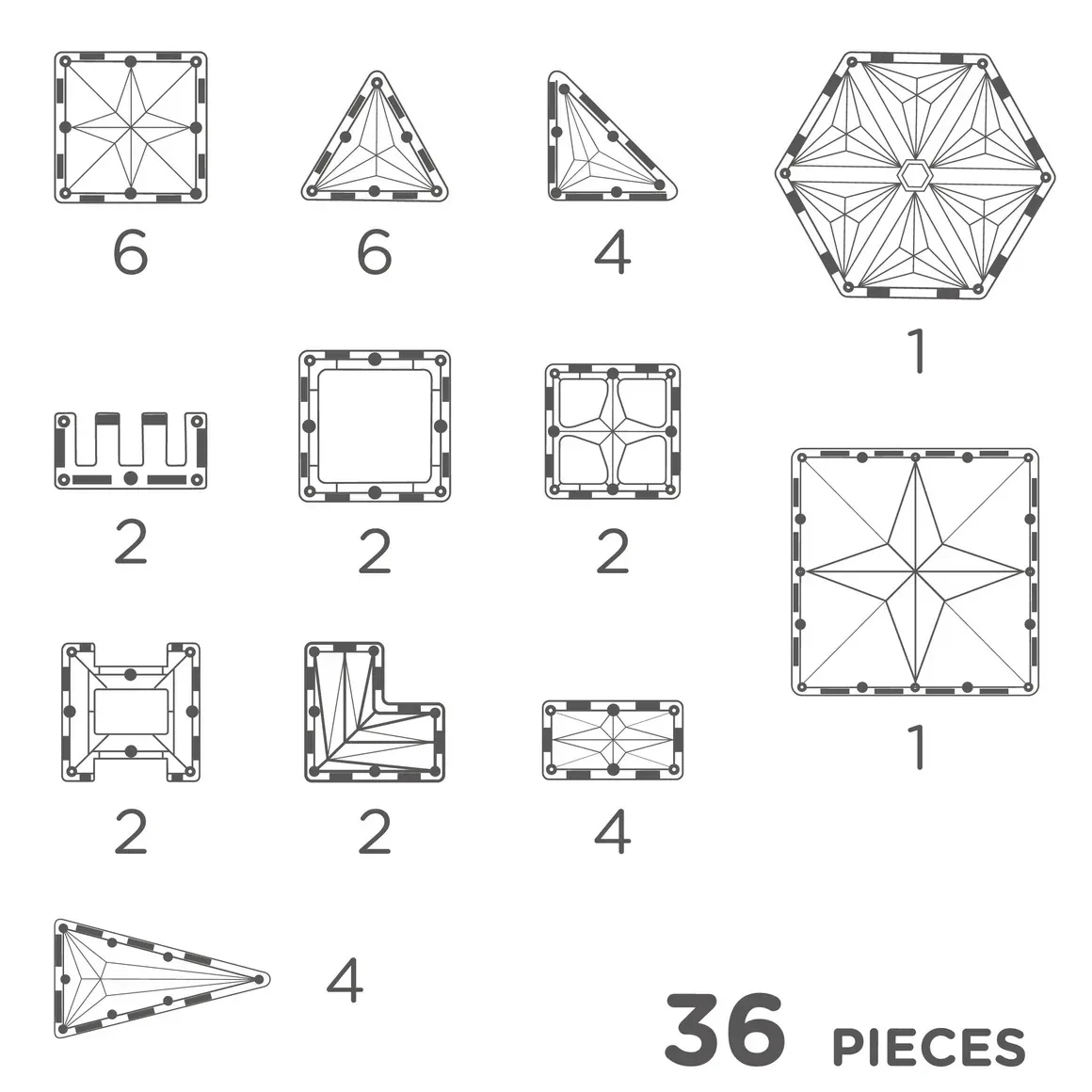 Cleverclixx® Magnetic Tiles Petite Pack Pastel 36 pcs - Image 8