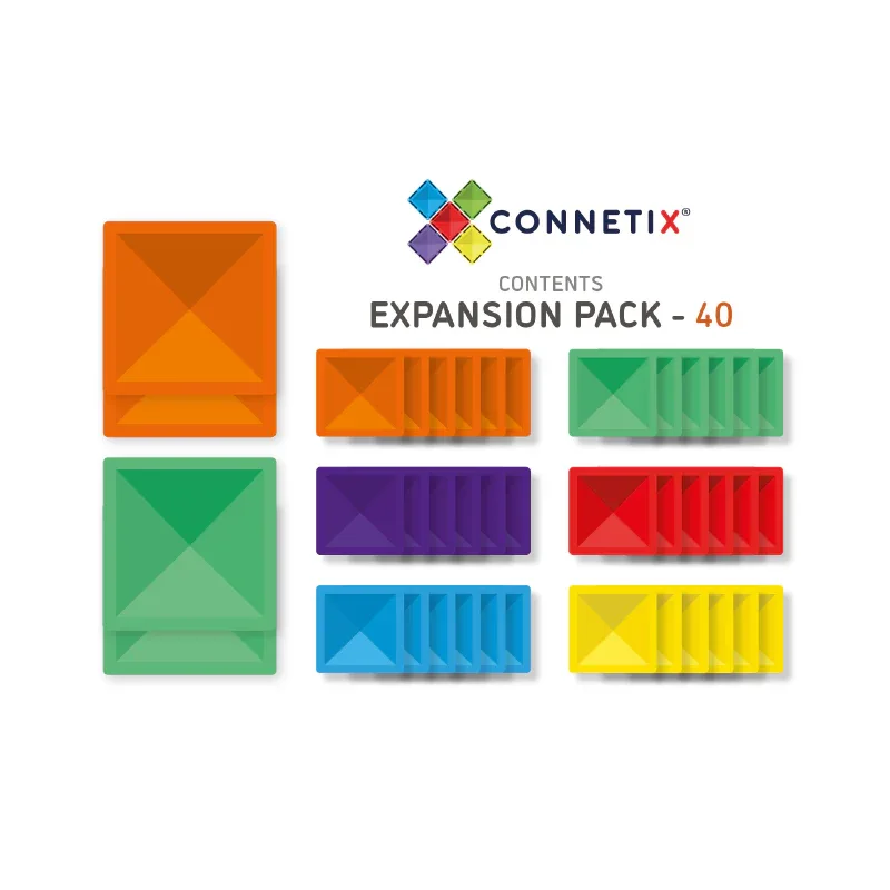 Connetix® Magnetic Tiles Expansion Pack 40 pcs. - Image 5