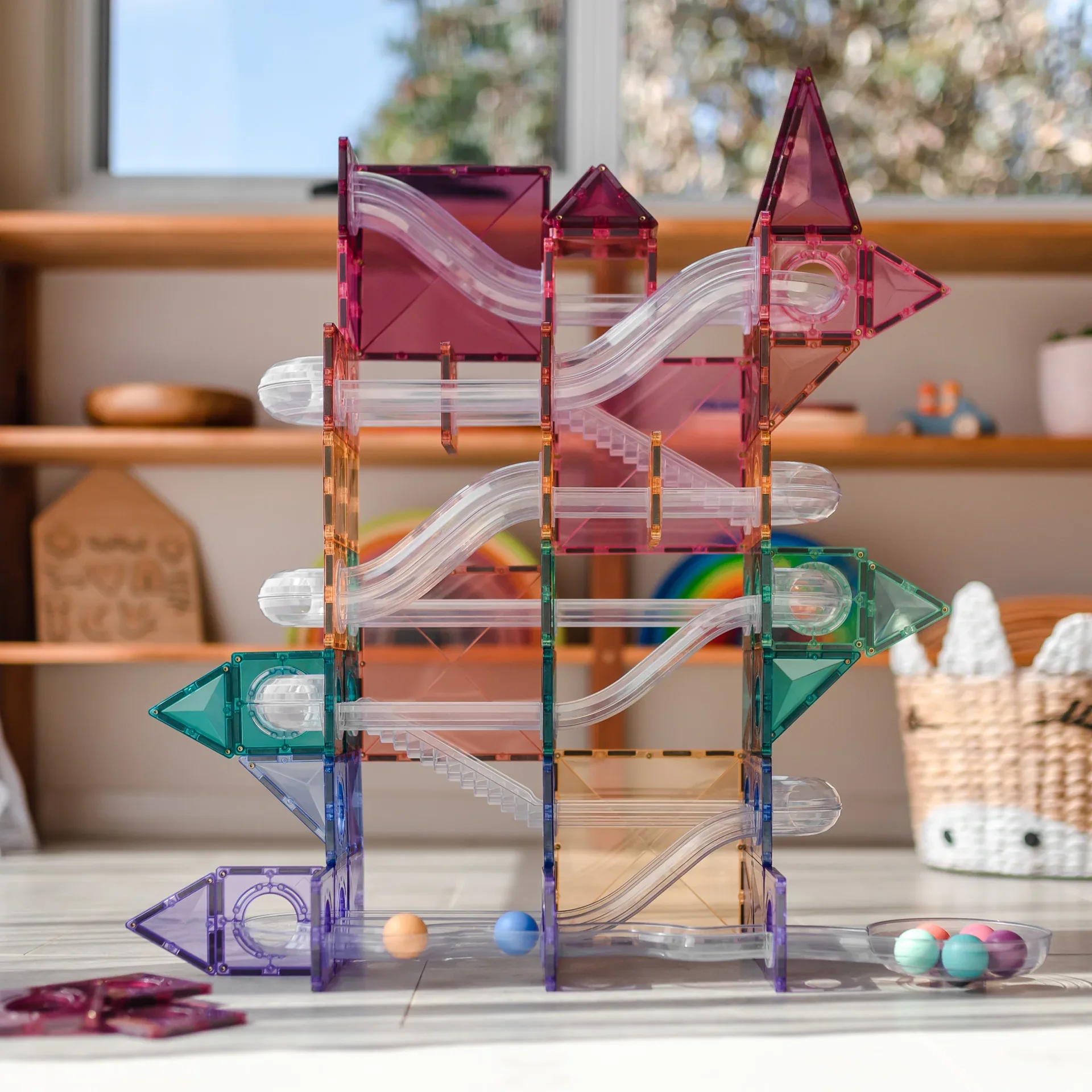 Connetix® Magnetic Tiles Pastel Ball Run Pack 106 pcs. - Image 3