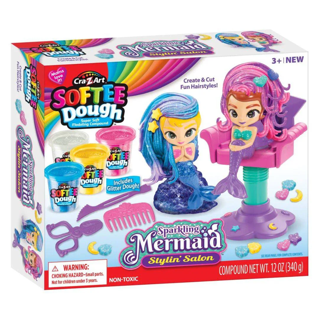 CrazArt® Play dough Sparkling Mermaid Stylin' Salon Softee Dough