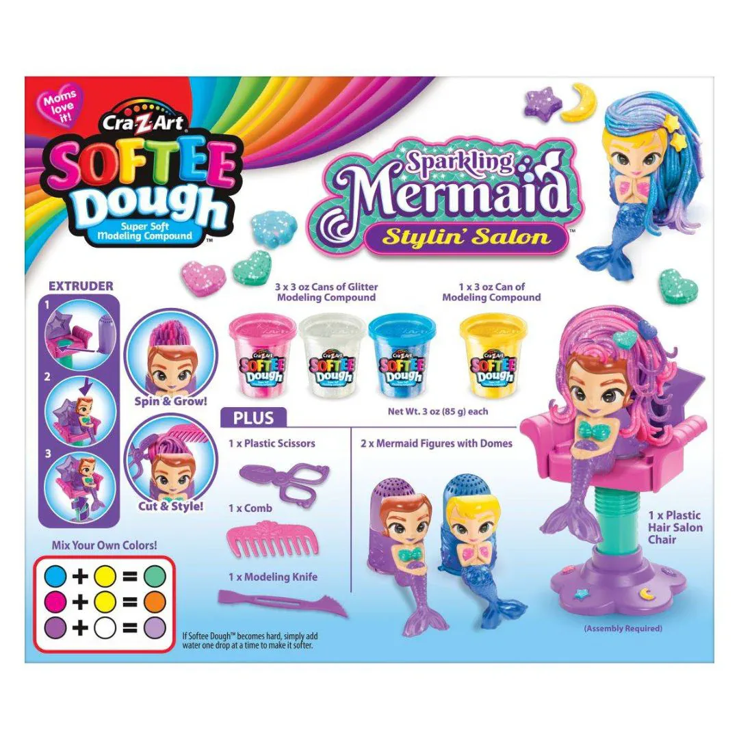 CrazArt® Play dough Sparkling Mermaid Stylin' Salon Softee Dough - Image 5