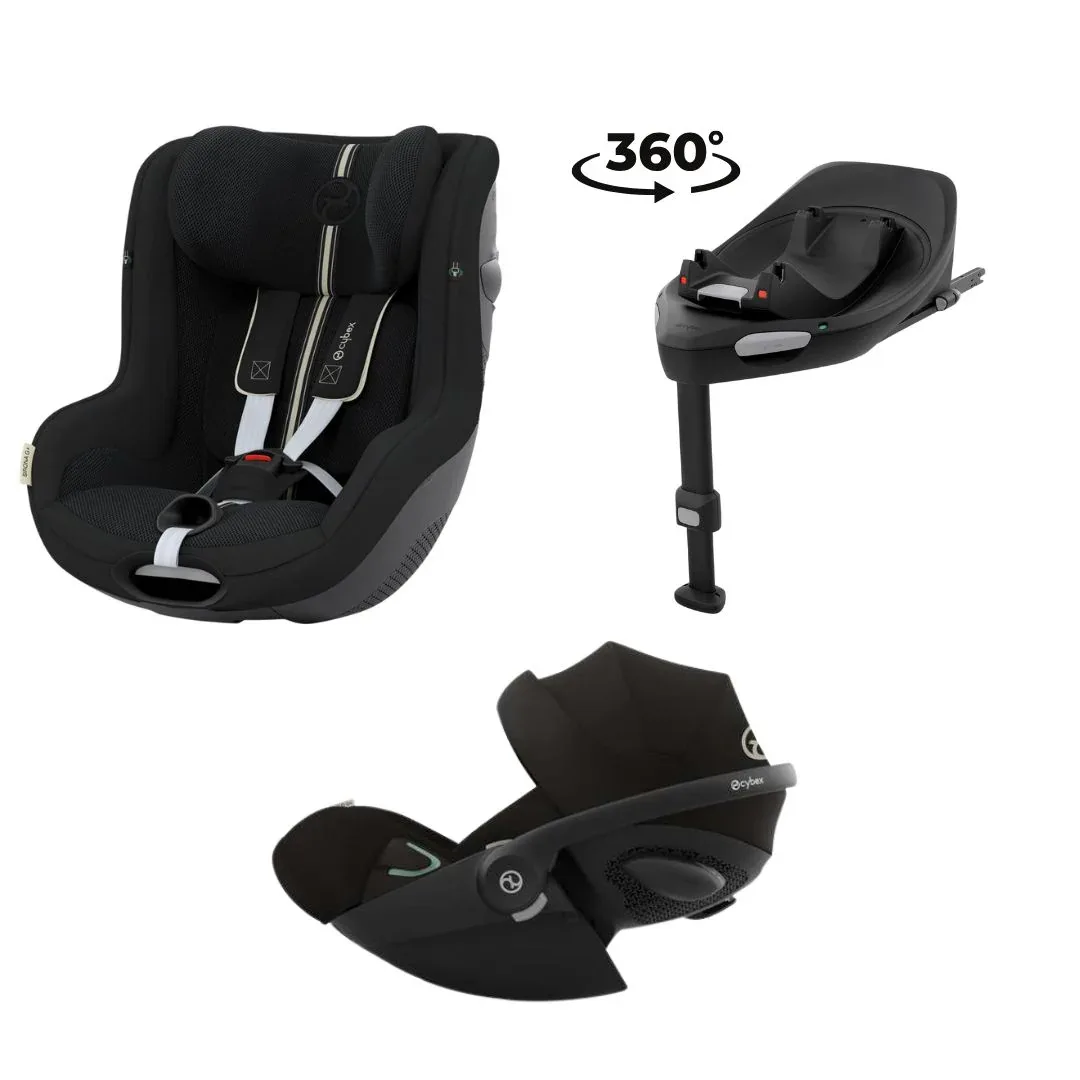 Cybex® 3in1 Car SeatCloud G i-Size (40-87 cm) + Sirona G (61-105 cm) Moon Black + Base 360