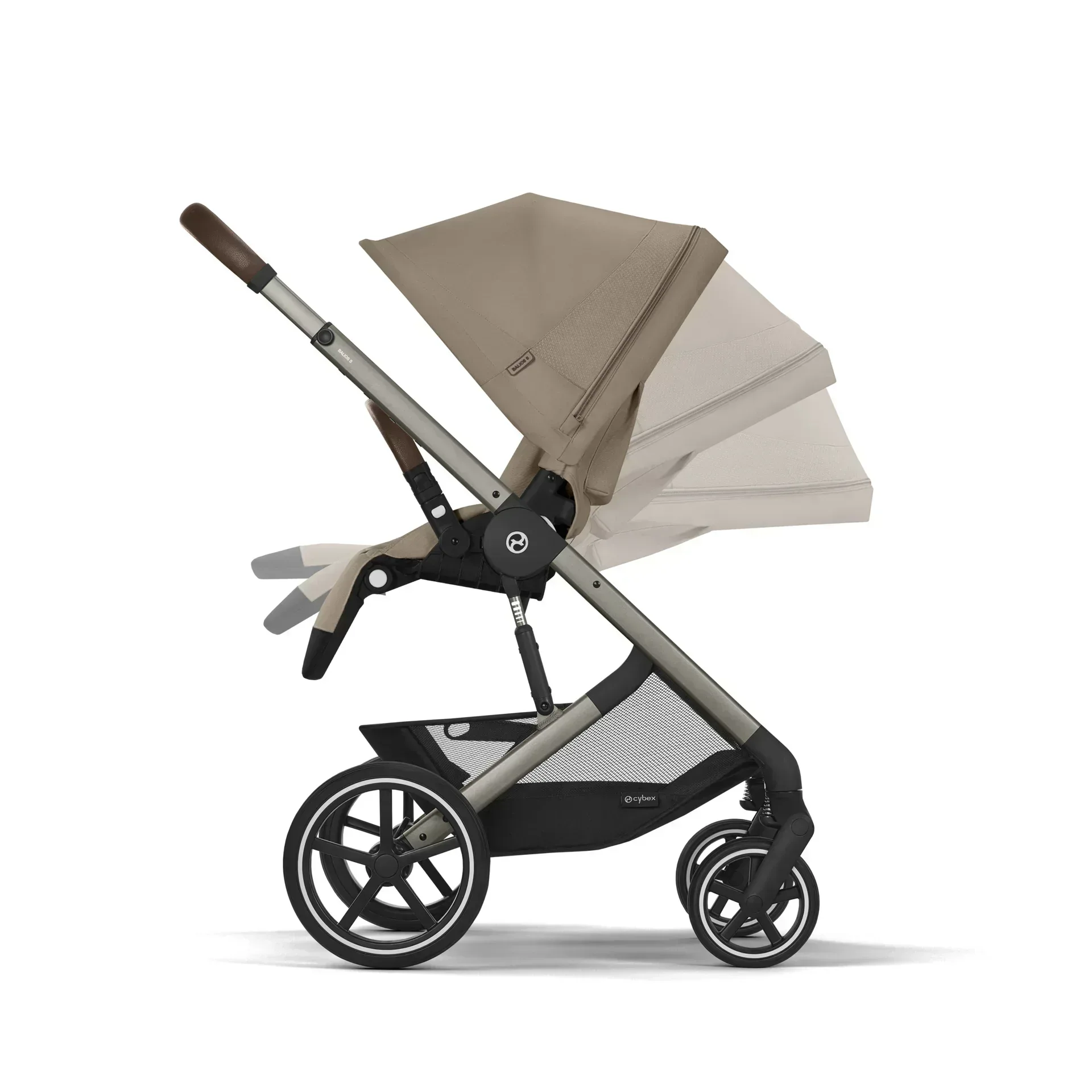Cybex® 3in1 Stroller Balios S Lux + Carry Cot + Cloud G Car Seat Almond Beige (+ Rain cover) - Image 11