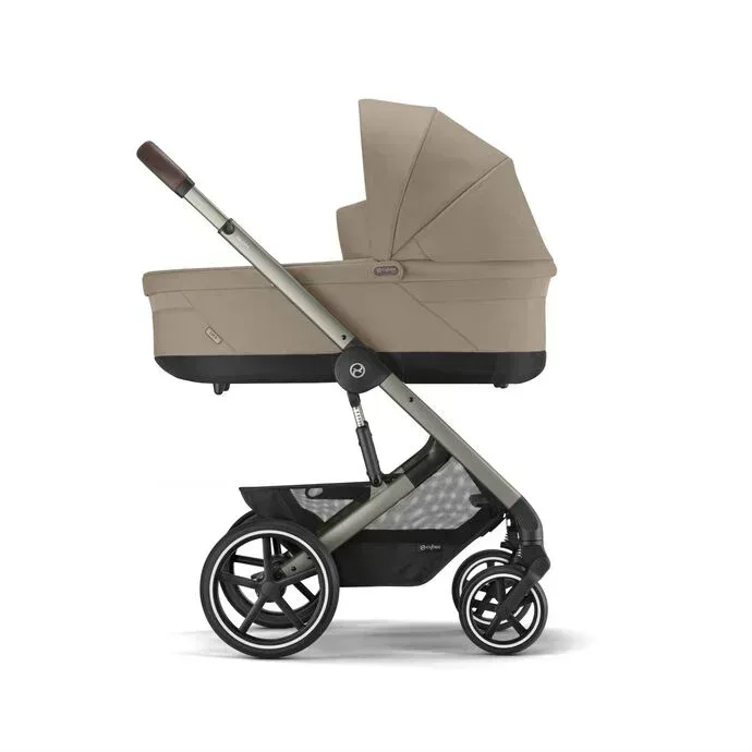 Cybex® 3in1 Stroller Balios S Lux + Carry Cot + Cloud G Car Seat Almond Beige (+ Rain cover) - Image 4