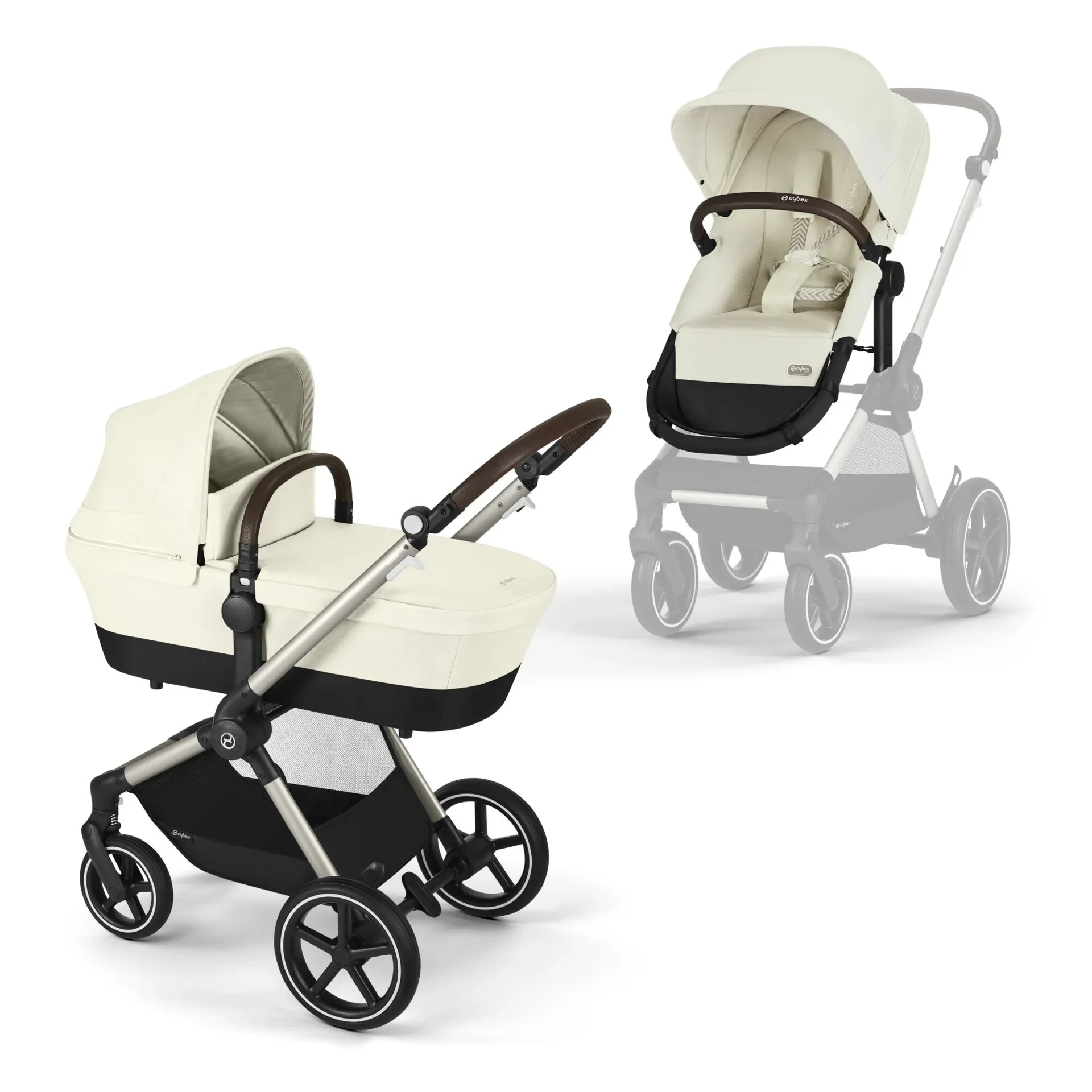 Cybex® Baby Stroller 2in1 Eos™ Lux Seashell Beige (Taupe Frame)
