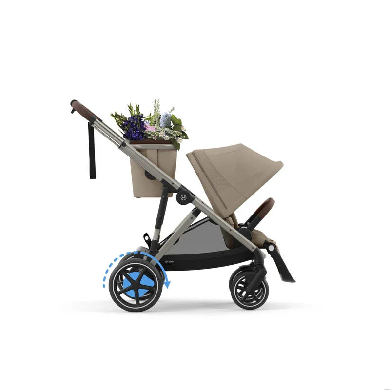 Cybex® Baby Stroller e-Gazelle™ S Almond Beige (Taupe Frame) - Image 3