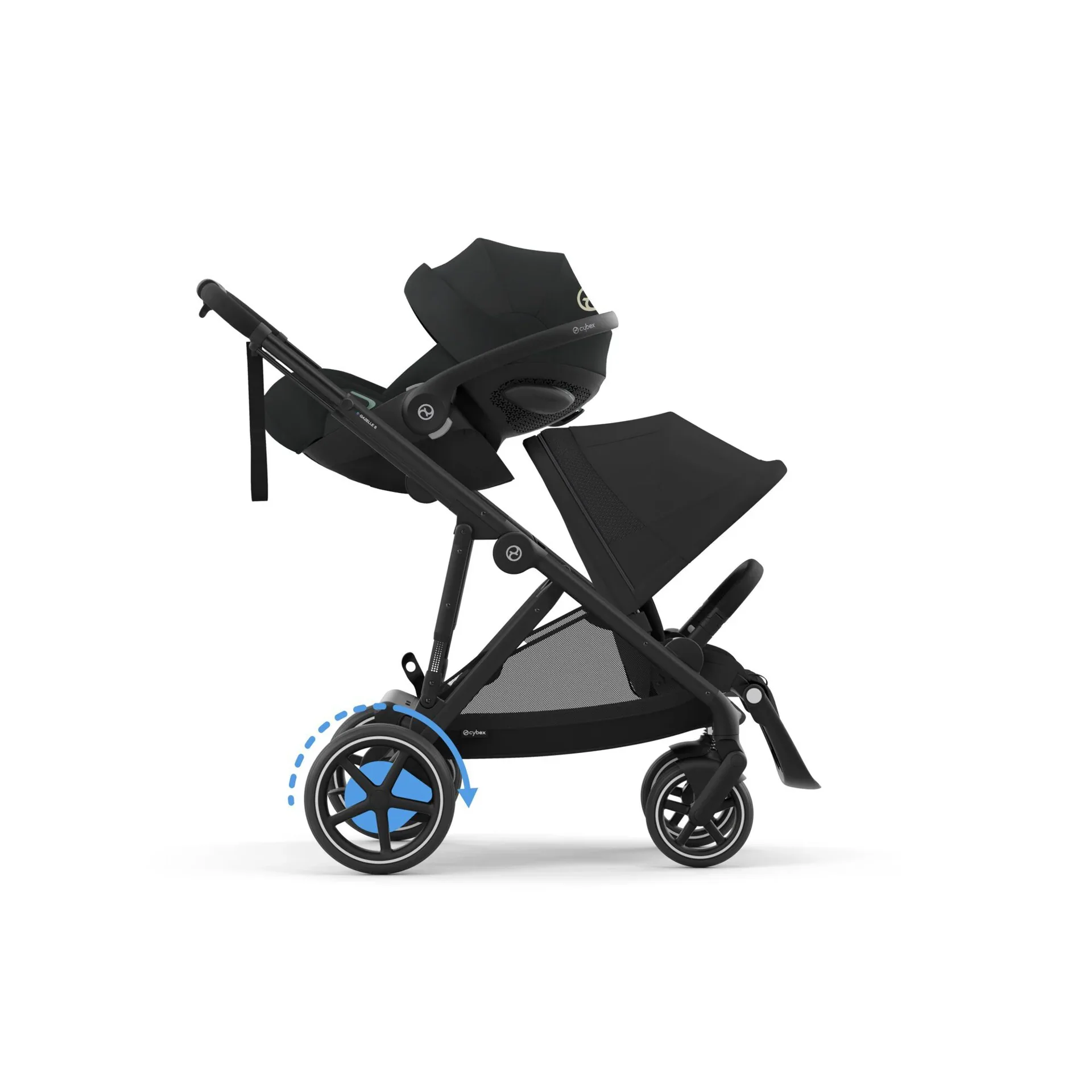 Cybex® Baby Stroller e-Gazelle™ S Moon Black (Black Frame) - Image 6
