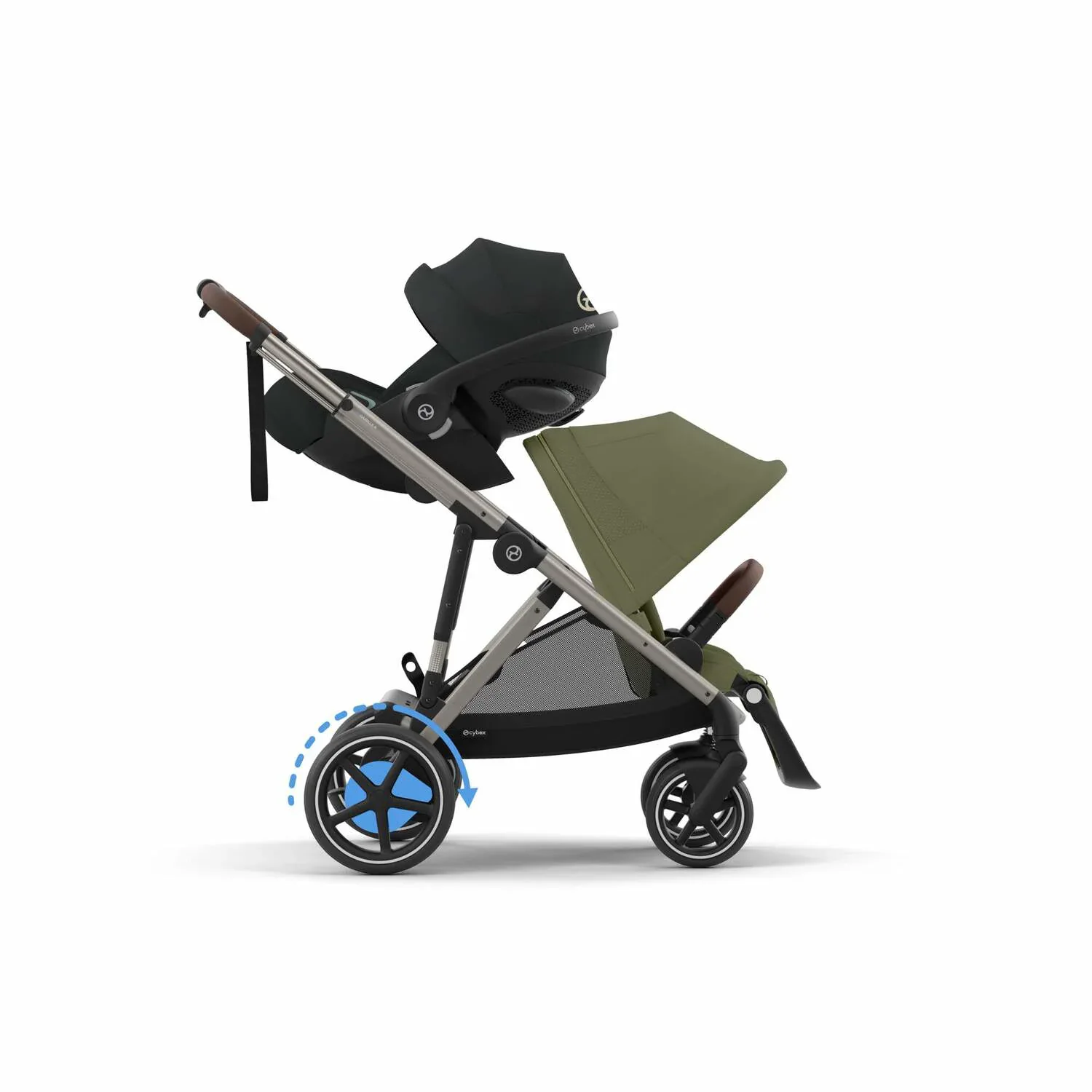 Cybex® Baby Stroller e-Gazelle™ S Moss Green (Taupe Frame) - Image 3