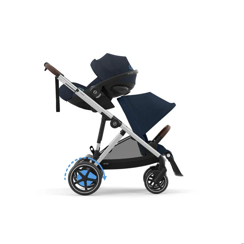 Cybex® Baby Stroller e-Gazelle™ S Ocean Blue (Silver Frame) - Image 4