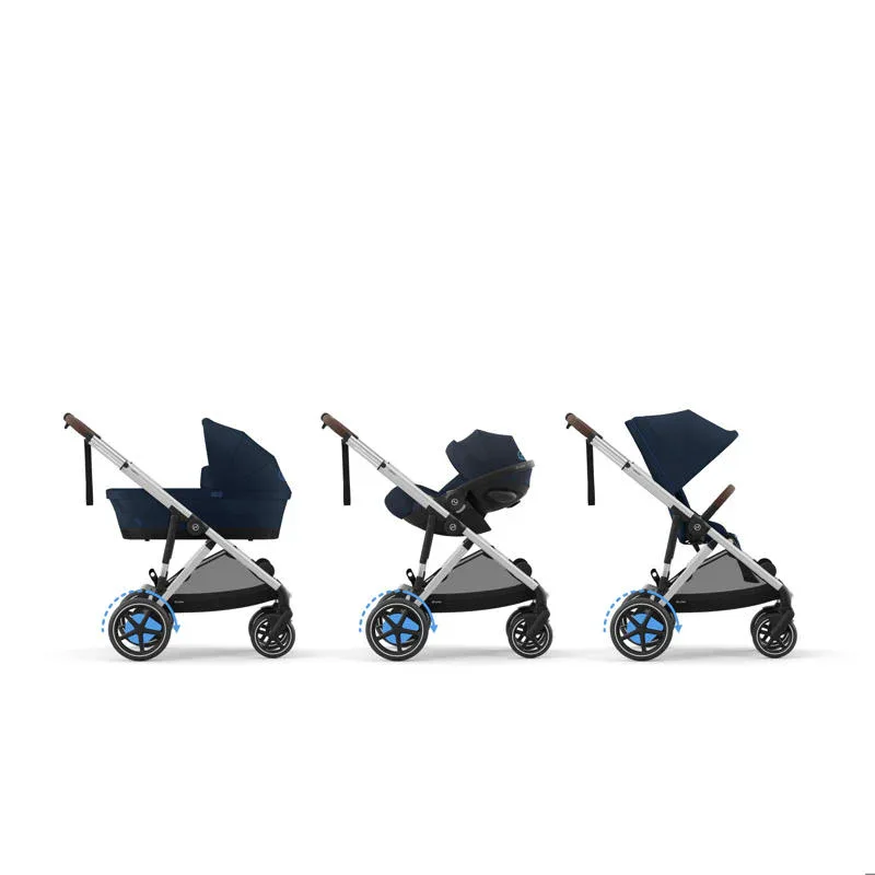 Cybex® Baby Stroller e-Gazelle™ S Ocean Blue (Silver Frame) - Image 5