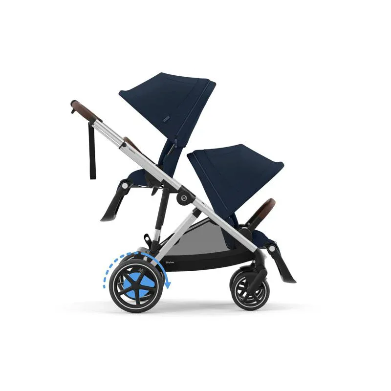 Cybex® Baby Stroller e-Gazelle™ S Ocean Blue (Silver Frame) - Image 9
