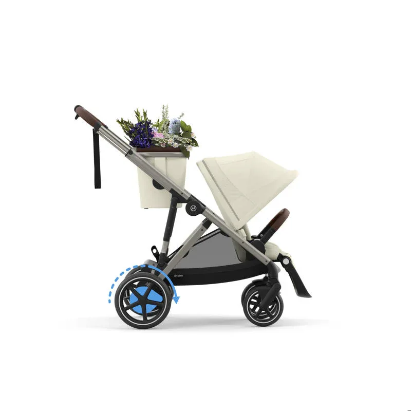 Cybex® Baby Stroller e-Gazelle™ S Seashell Beige (Taupe Frame) - Image 3
