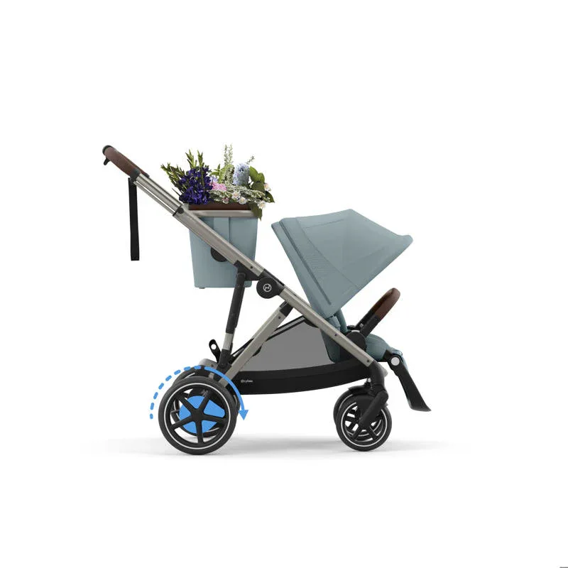 Cybex® Baby Stroller e-Gazelle™ S Stormy Blue (Taupe Frame) - Image 3