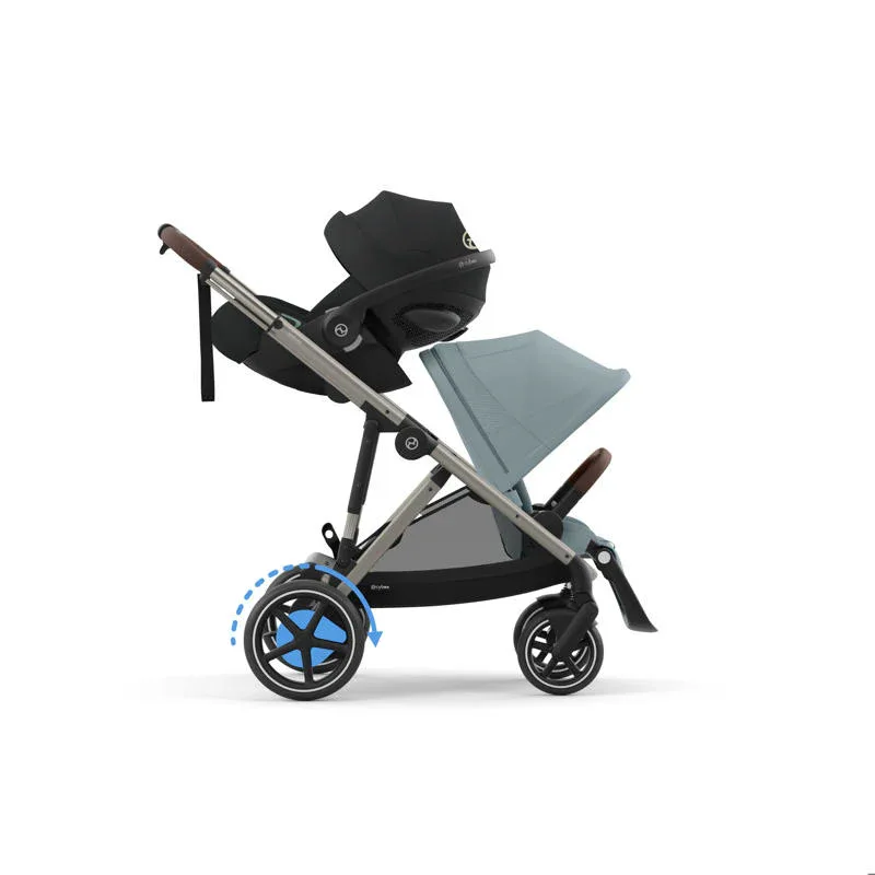 Cybex® Baby Stroller e-Gazelle™ S Stormy Blue (Taupe Frame) - Image 4