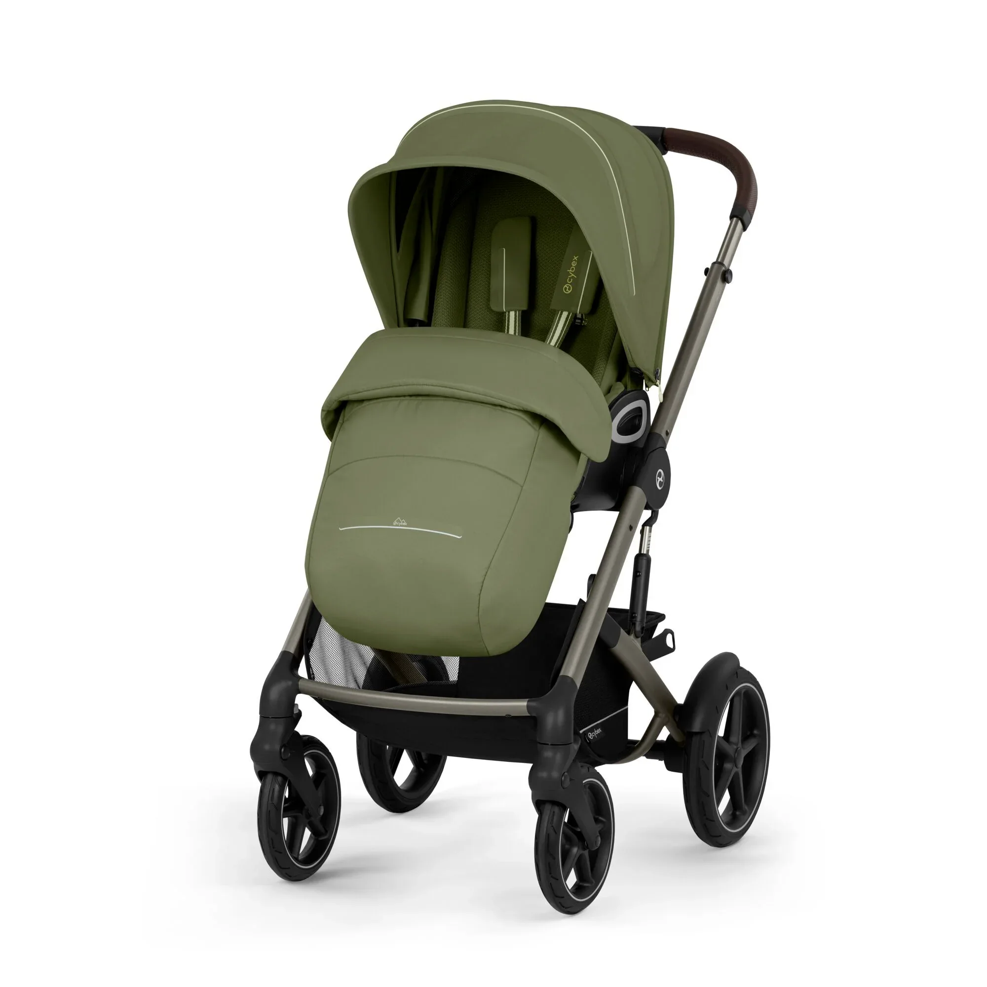 Cybex® Baby stroller Talos S LUX (0-22 kg) Moss Green (Taupe Frame) - Image 3