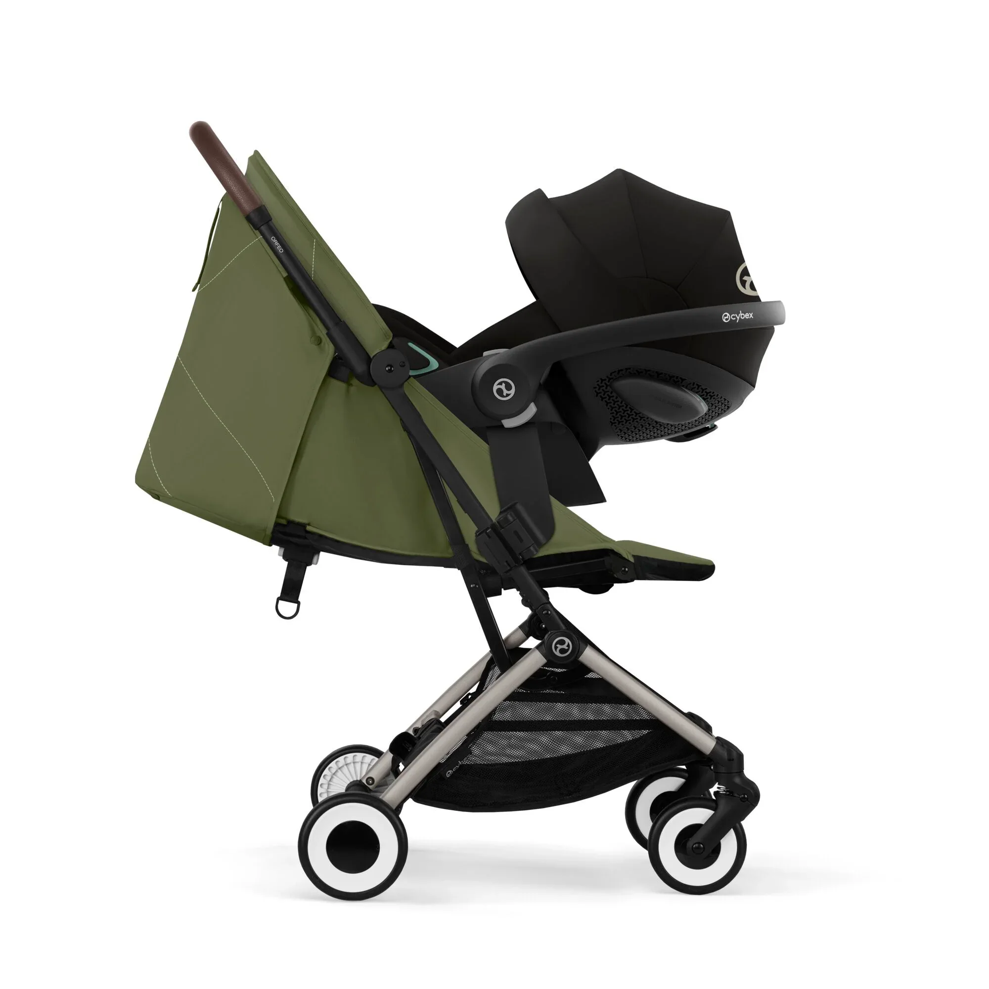 Cybex® Buggy Stroller Orfeo (0-22kg) Moss Green (Taupe Frame) - Image 4