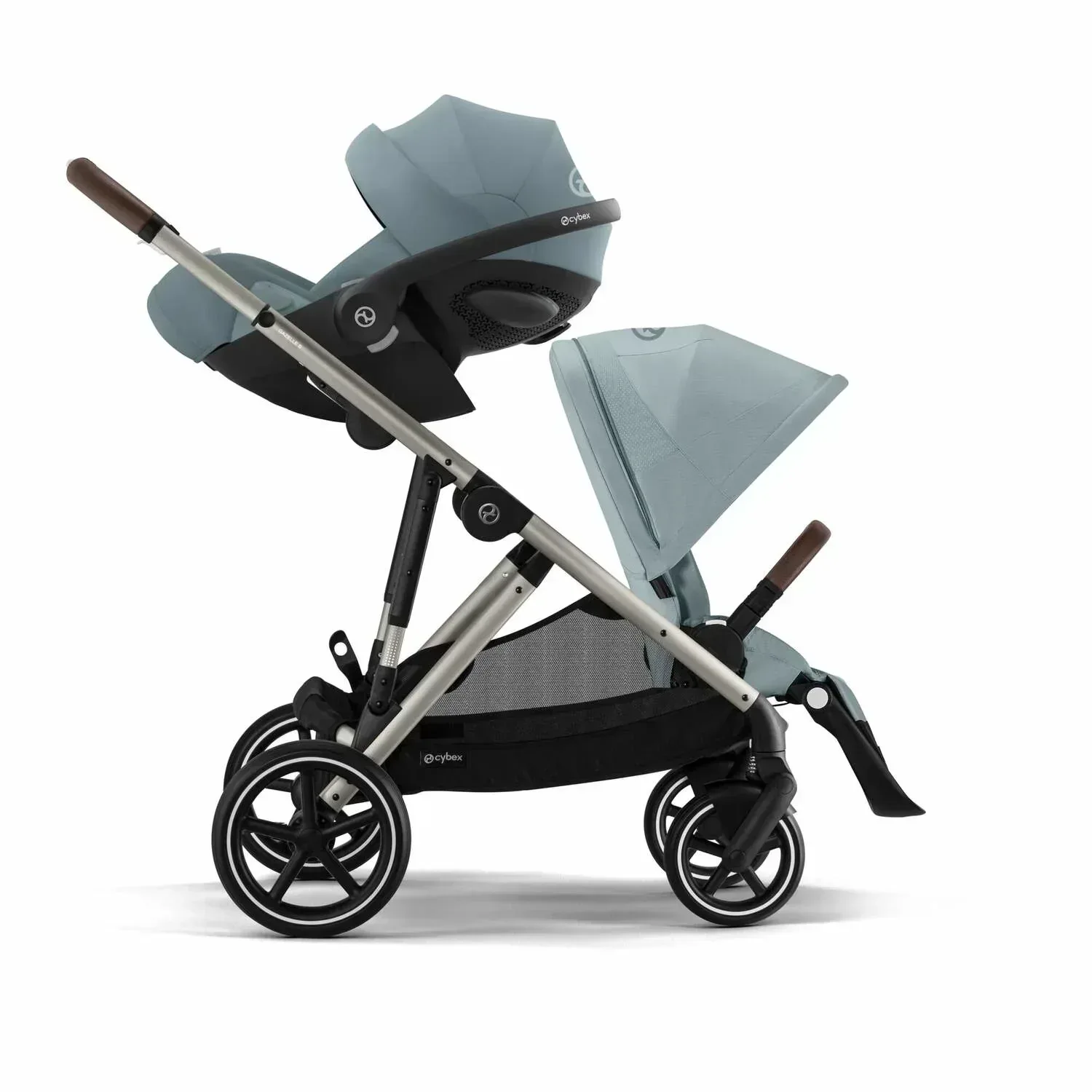 Cybex® Gazelle S 4-in-1 Stroller Set + Aton B2 Car Seat + Base One Isofix Stormy Blue - Image 3