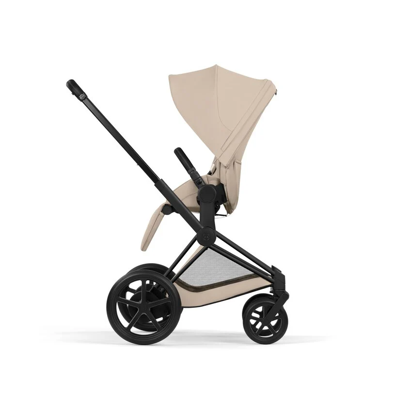 Cybex Platinum® e-Priam™ 2-in-1 Stroller with Foldable Carry Cot Comfort Cozy Beige | Matt Black - Image 6