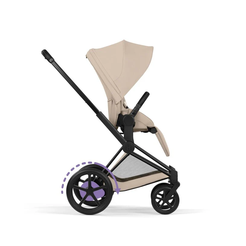 Cybex Platinum® e-Priam™ 2-in-1 Stroller with Foldable Carry Cot Comfort Cozy Beige | Matt Black - Image 7